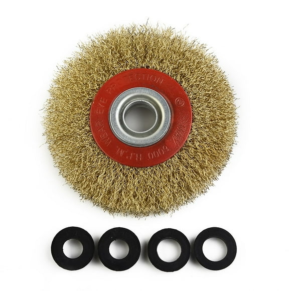 MYG 125mm Quality Round Brass Plated Steel Wire Brush Wheel For Bench Grinder