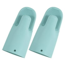 Anti-slip Oven Gloves Countertop Silicone Mitts Heat Resistant White Accessories Sky-blue
