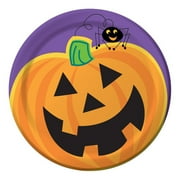 Halloween Grinning Pumpkin 9" Round Dinner Plates, 30-Count