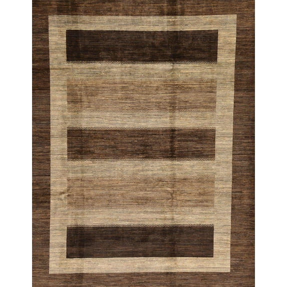 Ahgly Company Machine Washable Indoor Rectangle Abstract Red Brown Area Rugs, 8' x 12'