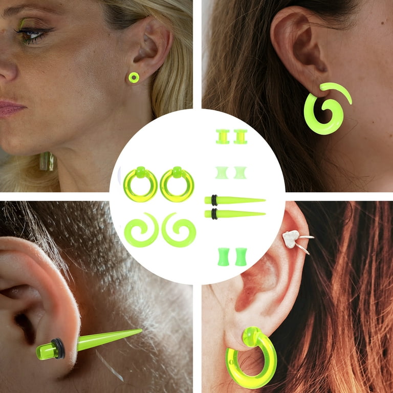 Glass U Shape Taper Ear Plug Stretcher Earring Body Piercing