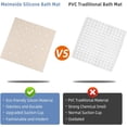 thumbnail image 4 of Shower Mat Non Slip 21"x21" Silicone Foldable Bath Mat with Suction Cups & Drain Holes, Odorless, Eco-Friendly & Durable, Machine Washable Shower Stall Mat for Adults, Seniors Beige, 4 of 5