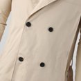 thumbnail image 5 of JUMESGU Men Waterproof Long Trench Coats Men's Thermal Single Coat Business Peacoat (Khaki,S), 5 of 9