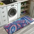 thumbnail image 3 of Blue Pioneer Flower and Paisley Pattern Kitchen Rug Mat,Kitchen Runner Rugs Non Skid Washable,Decorative Kitchen Floor Mats for Kitchen,Sink,Laundry,17"x47.2", 3 of 7