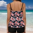 thumbnail image 4 of DHFJKG High Waisted Tankini Sets For Women 2 Piece Swimsuits Floral Tropical Print Swim Tank Top With Shorts Bottom Tummy Control Holiday Beachwear, 4 of 6