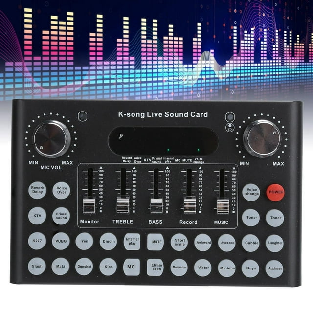 de sonido Cambiador Interfaz USB Lámpa LED Mezcdor de sonido pa computadoras Teléfonos celures Grabación de Soledad Tarjeta de sonido en vivo