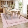 thumbnail image 4 of Garvee 10'x13' Scalloped Area Rugs Modern Bordered Rug, Washable Rugs Non-Slip Rugs Indoor Carpet for Living Room Bedroom Home Office, Pink, 4 of 9