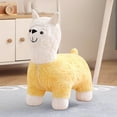 thumbnail image 6 of Chanana Llama-Shaped Footstool with Fleece Cover, Kids Seat/Footrest for Living Room, Yellow, 6 of 9