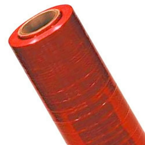 CWC Hand Grade Stretch Film - 80 Gauge, 18" x 1500', Red (Pack of 4 rolls)
