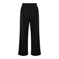 thumbnail image 7 of Yoga Pants Women, Prolriy Womens Stretchy Flare Trousers Petite Lightweight Pull on Slacks with Pockets Women's Pants Black L, 7 of 7
