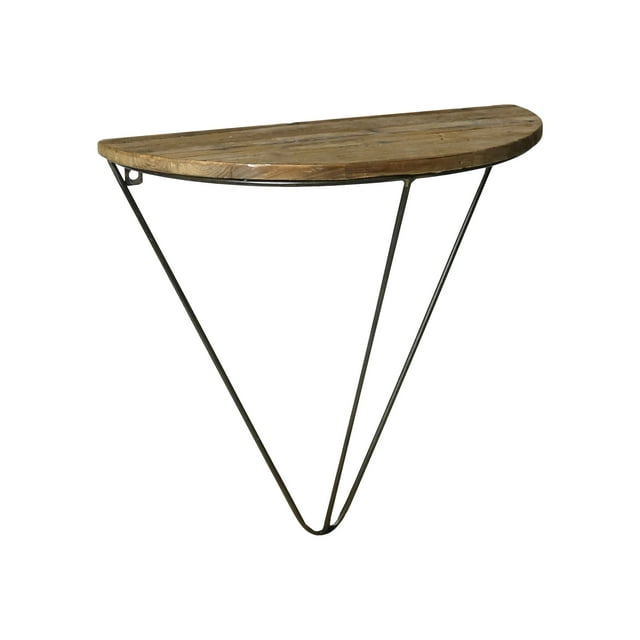 Benzara - Hanging shelf - semicircle - metal, wood - black, brown