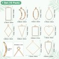 thumbnail image 3 of 10-Pack Open Bezels for Resin, 10 Styles Open Back Bezel Pendants for Resin Earrings Necklace [Gold Tone], 3 of 6