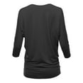 thumbnail image 3 of SSOULM Women's 3/4 Sleeve V-Neck Draped Dolman Top (S-3XL), 3 of 4