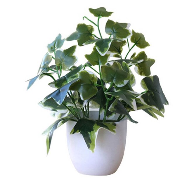 Artificial Potted Plant Leaf Simulation Leaves Home Office Desktop Greenery Decoration