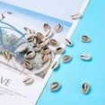 thumbnail image 5 of U8MO 100 No Hole Shell Conch Beads Cut Back Money Shell Cowrie Beads Crafting 17~20mm, 5 of 9