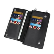 Bytech Leather Crossbody Cell Phone Case with Wallet for Universal Phones, Black