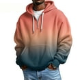 thumbnail image 2 of Men's Casual Solid Color Waffle Zipper Long Sleeve Hooded Sweatshirt Pink XL, 2 of 4