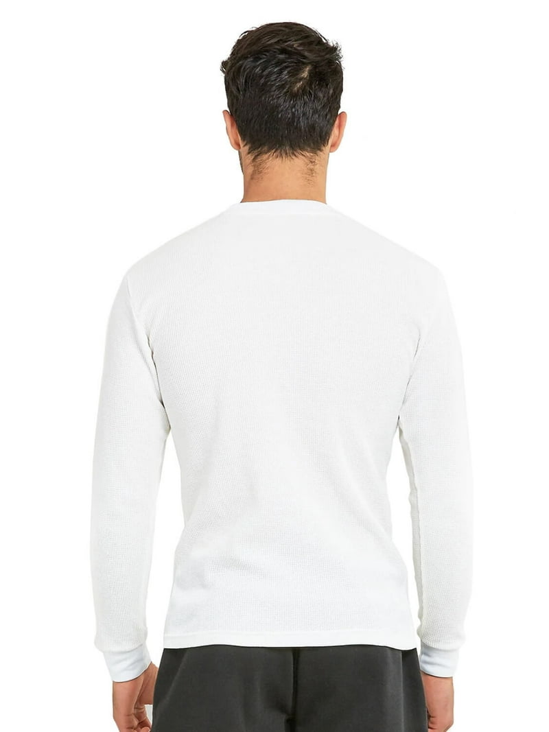 Men's Heavyweight Cotton Long Sleeve Thermal Top, White 3XL, 1