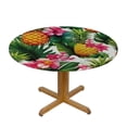 thumbnail image 3 of JEUXUS  Hawaiian Tropical Flower Round Tablecloth Washable Reusable Decoration Table Cover for Kitchen Party, 3 of 7