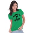 thumbnail image 4 of Chickens Make Me Happy Funny Country Womens Fitted Plus Size Graphic Tee Brisco Brands 2X, 4 of 5