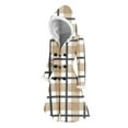 thumbnail image 3 of Christmas Mid Length Plaid Winter Coat for Women Plush Cuffs Long Sleeve Crewneck Button Down Cardigan Jacket for Holiday Khaki S, 3 of 8