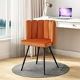 thumbnail image 3 of Clipop Living Room Barrel Accent Chair, Modern Velvet Scalloped Silhouette Chair, for Kitchen,
Orange, 3 of 11