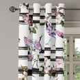 thumbnail image 3 of Ambesonne Crane Print Grommet Curtain, Modern Birds Blooms Art, 50"x84", Fern Green Pale Pink, 3 of 5