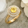 thumbnail image 2 of LUXOROAAA Yellow Sapphire White Diamond Round 14K Yellow Gold Halo Ring for Women Jewelry Size 7 Ct 1.31 G-H Color I3 Clarity Birthday Gifts, 2 of 7