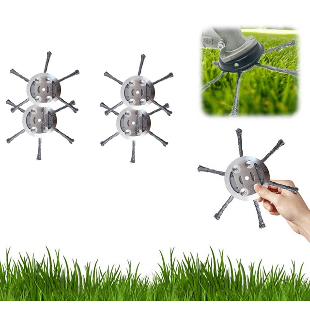 4-PACK Universal Grass Trimmer Replacement Head - 6-Inch Heavy Duty Design, Compatible with Most Lawn Mowers, 6-Blade Set