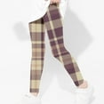 thumbnail image 4 of Utoimkio Girls Plaid Printed Stretch Leggings Soft Comfortable Ankle Length Pants Leggings for Kid Little Girls 3-8 Years, 4 of 6