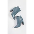 thumbnail image 3 of Sam Edelman Raelle Grey Croco Embossed Block Heel Pointed Toe Leather Ankle Boot (GREY, 6), 3 of 6