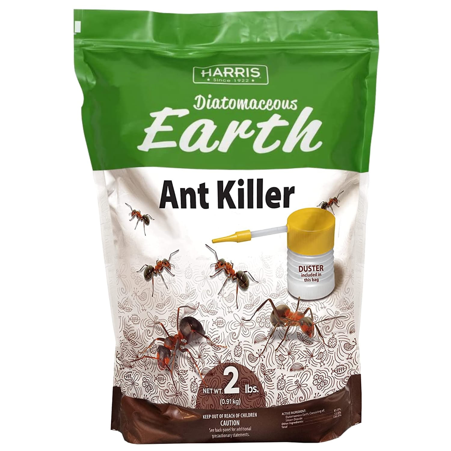 Diatomaceous Earth Ant Killer, 2lb Powder with Duster Applicator
