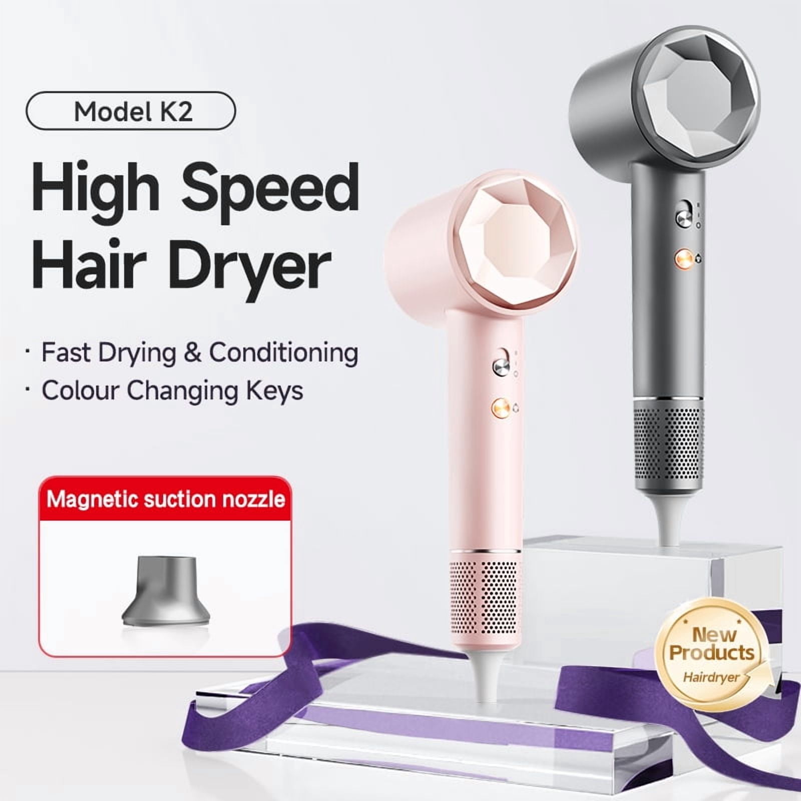 CNV  Hair Dryer for Women – Powerful Fast Drying, Lightweight, High-speed motors110000 RPM for Frizz-Free Shine, Low Noise, Intelligent Temperature Control, 4 Temp Settings, Compact & Ergonomic Desig