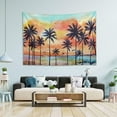thumbnail image 5 of Tropical Seaside Palm Tapestry Wall Hanging Tapestries Happy Colorful Hippie Psychedelic Art Polyester Carpet Wall Decorative for Living Room Bedroom 60x51inch Home Decor Gifts, 5 of 7