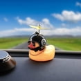 thumbnail image 3 of 2 Adornos Colgantes para Coche de Pato oscilante Adorno de Coche de Pato de Goma con Casco de hélice Colgante para Espejo retrovisor de Coche de Pato Amarillo (Estilo Fresco) brillar Electrónica, 3 of 5