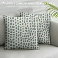 thumbnail image 3 of PIKWEEK  Dusty Blue Cream Pillow Covers Boho Design Polka Dot Throw Pillows Modern Brush Strokes Print Decorative Pillowcase Square Cushion Cover Case for Sofa Couch Bed, 3 of 5