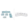thumbnail image 6 of Linon Romero Backless Corner Nook with Storage, 5-Piece Cushion Set, White/Seafoam, 6 of 11