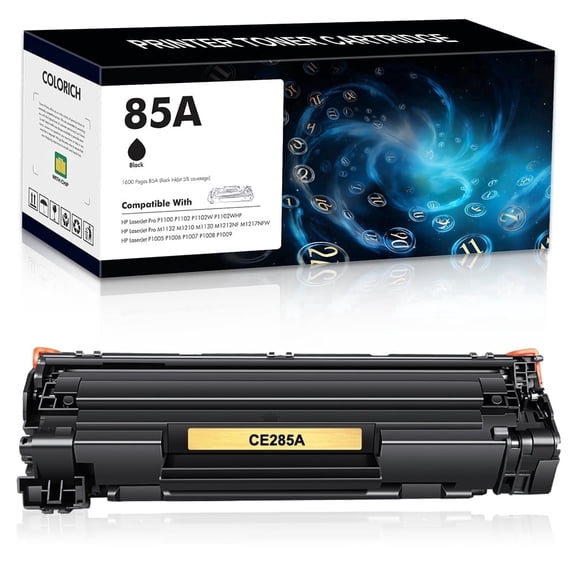 Colorich 85A CE285A Toner Cartridge Compatible for HP 85A CE285A CE285D Laserjet Pro P1102w M1212nf MFP P1102 M1217nfw 1102w P1005 M1132 M1210 M1212 Printer Ink (Black, 1-Pack | CE285AT1)