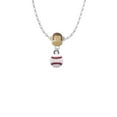 thumbnail image 2 of Delight Jewelry Silvertone Mini White Baseball - Mia Monkey Charm Necklace, 2 of 4