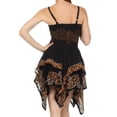 thumbnail image 2 of Sakkas Batik Handkerchief Hem Short Dress - Black / Copper - One Size, 2 of 4