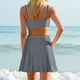 thumbnail image 4 of Trajes de baño para mujer Trajes de baño de dos piezas a cuadros para mujer Trajes de baño de vendaje Cuello redondo Trajes de baño sin espalda Trajes de baño de 3 piezas para mujer, 4 of 8