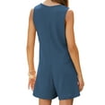 thumbnail image 3 of SWQZVT Jumpsuits for Women Summer Rompers Button Down Casual Sleeveless Shorts Onesie Loose Fit Overalls with Pockets, 3 of 8
