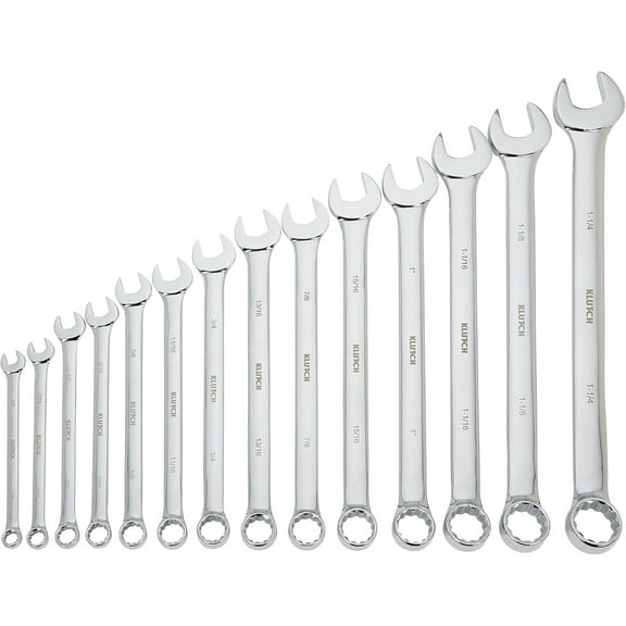 Klutch 14-Pc. Extra-Long SAE Combination Wrench Set, Model# 34691 A