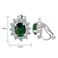 thumbnail image 5 of Yoursfs Emerald Clip on Earrings for Women Platinum Plated Vintage Green Austria Crystal Oval CZ Halo Earrings Non Pierced Ears Trendy Jewelry Gifts, 5 of 5