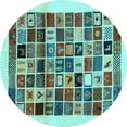 thumbnail image 1 of Ahgly Company Indoor Round Abstract Light Blue Contemporary Area Rugs, 6' Round, 1 of 4