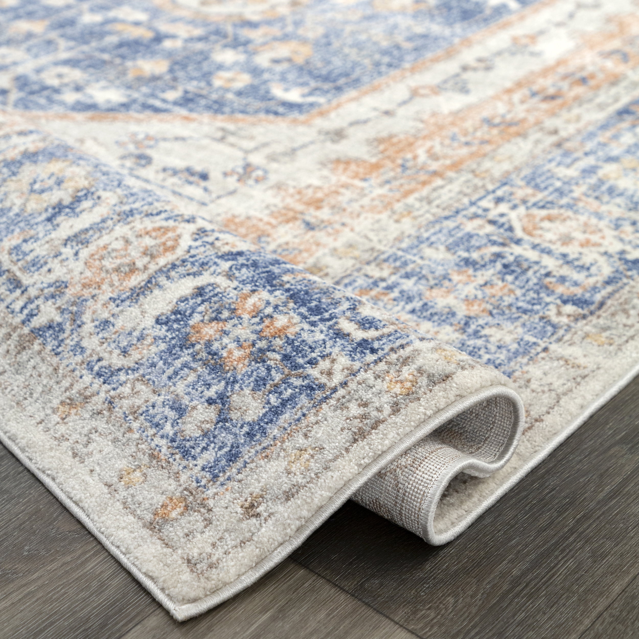 nuLOOM Jacquie Vintage Floral Area Rug, 4', Blue