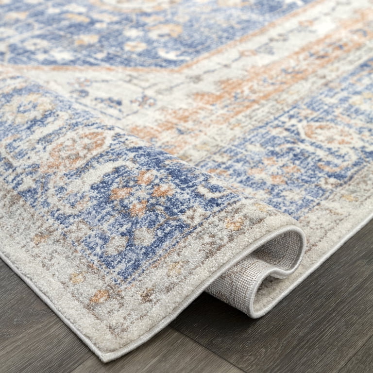 nuLOOM Jacquie Vintage Floral Area Rug, 4' x 6', Blue - Walmart.com