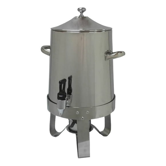 FixtureDisplays® 12X10X21" 10 Liters Hot Beverage Dispenser, Coffee Urn, Large Stainless Steel Warm Apple Cider Drink Dispenser with Mini Burner Stove Container 13037