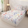 thumbnail image 2 of meiyoeat Watercolor Wildflower Zipper Twin Comforter Sets with Fitted Sheet and 2 Pillowcases for Kids Girls, Pastel Botanical Floral Zipper Bedding Set, Multicolor White, Pink ReversibleG, 2 of 6