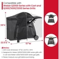 thumbnail image 2 of Grill Cover Compatible with Weber Q2000 Q300 Q3000 Q3200 Series with Cart, Compared to Weber 7112, Heavy Duty Waterproof Full Length BBQ Grill Cover 57 Inch, All Weather Protection, Black, 2 of 7